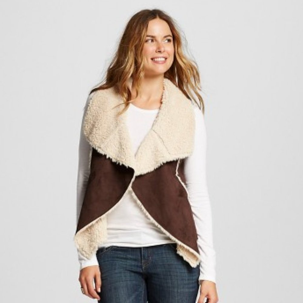 Knox Rose Vest faux fur and suede L